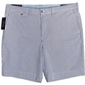 Polo Ralph Lauren Shorts Men's 38W Stretch Classic Fit Blue White Seersucker NEW